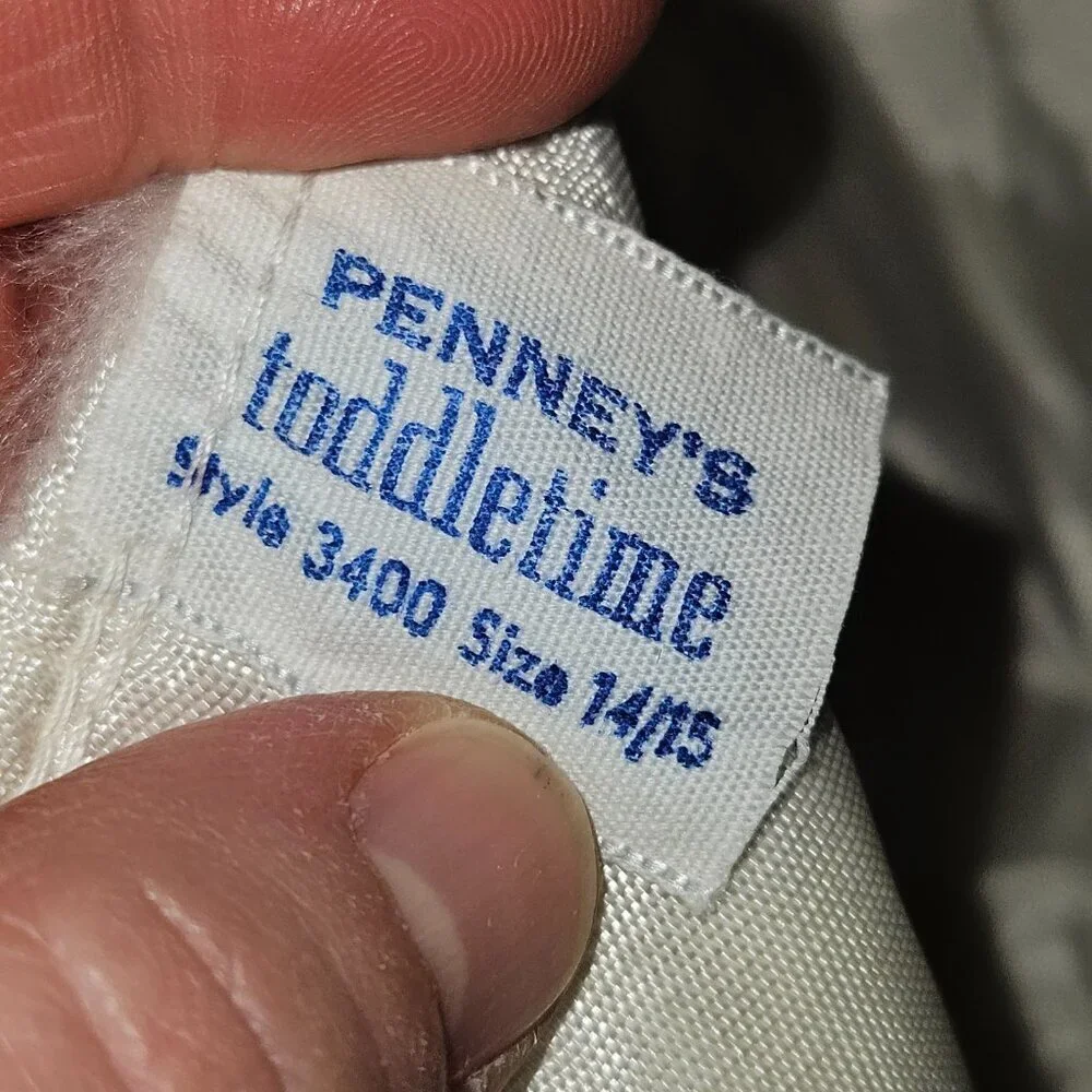 VTG Penney's Toddletime Baby Bonnet White Ivory SOFT Faux Fur? Satin Lace Trim